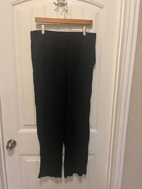 GAP Black Elastic-Waist Wide Leg Pants